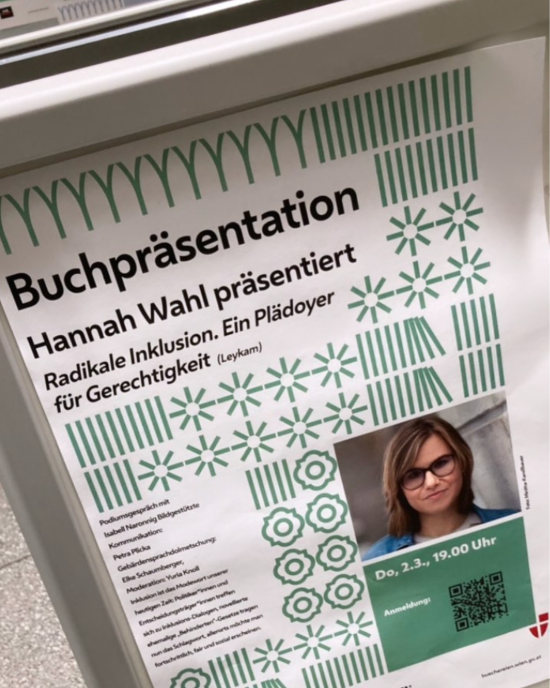 Plakat zur Bewerbung der Buchpräsentation.